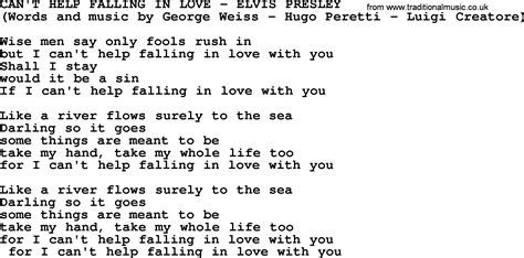 cant help falling in love lyrics